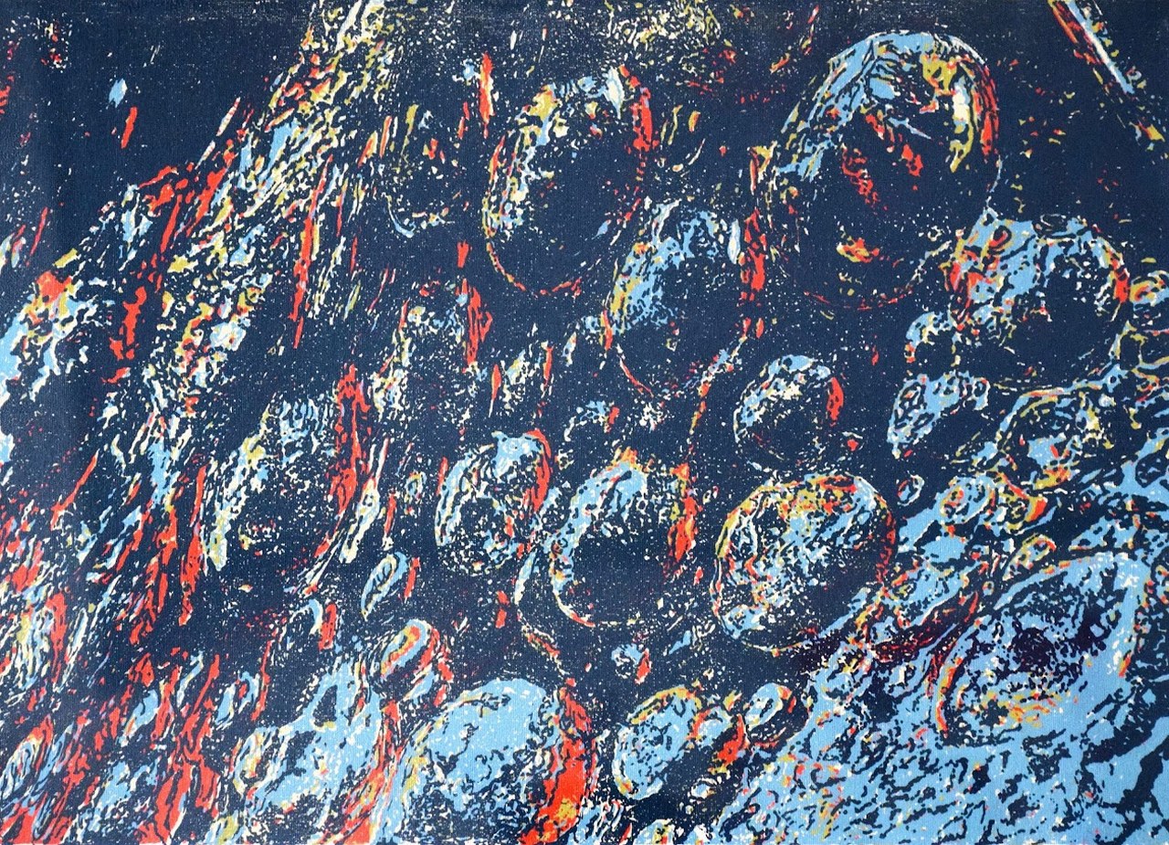 Cells-2014-zeefdruk-op-doek